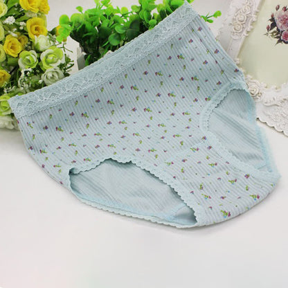 Culottes en coton taille haute en dentelle florale (lot de 3) - Vert - XXXL - image 5