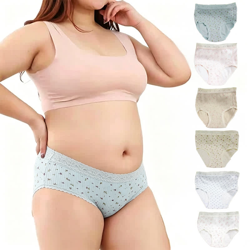 Culottes en coton taille haute en dentelle florale (lot de 3) - image 0