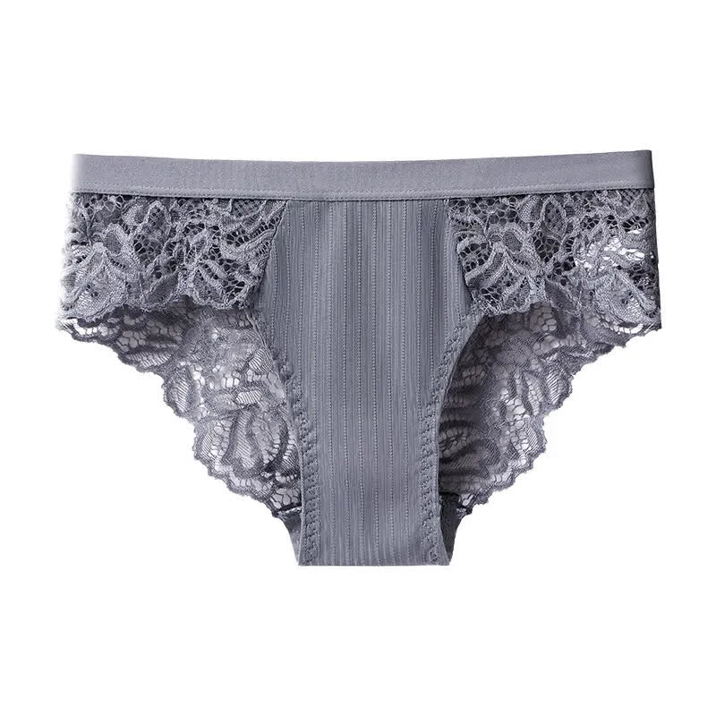 Culotte hipster en dentelle extensible douce (lot de 3) - Gris - XXL - image 5