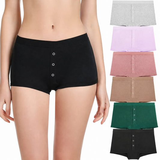 Culotte à boutons souples sur le devant (paquet de 2) - Gris + Brun - 2XL - image 0