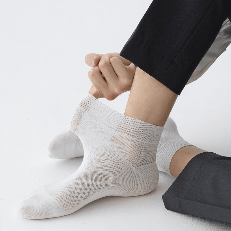 Chaussettes courtes respirantes en coton (3 paires) - Bleu royal + Vert armée + Noir - EU39-44 (US6.5-9.5) - image 0