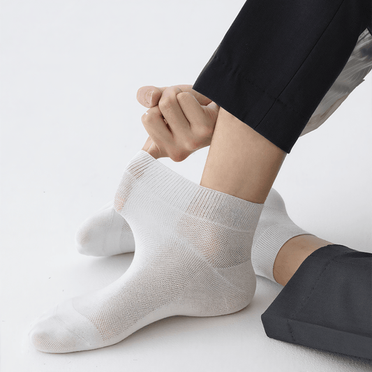 Chaussettes courtes respirantes en coton (3 paires) - Bleu royal + Vert armée + Noir - EU39-44 (US6.5-9.5) - image 0