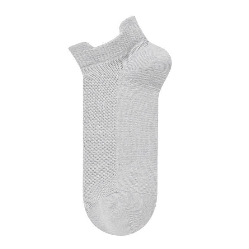 Chaussettes courtes respirantes en coton (3 paires) - Gris clair - EU40-45 (US7-12) - image 6