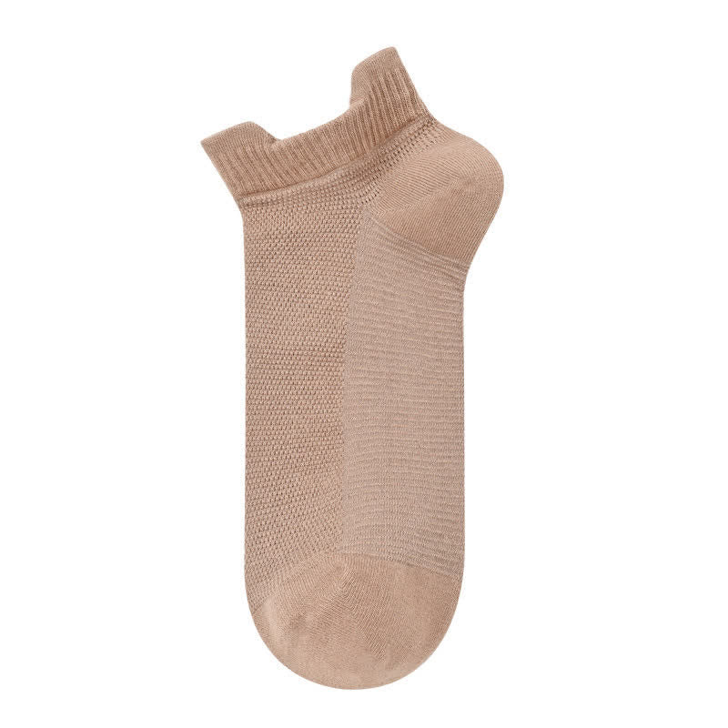 Chaussettes courtes respirantes en coton (3 paires) - Kaki - EU40-45 (US7-12) - image 5