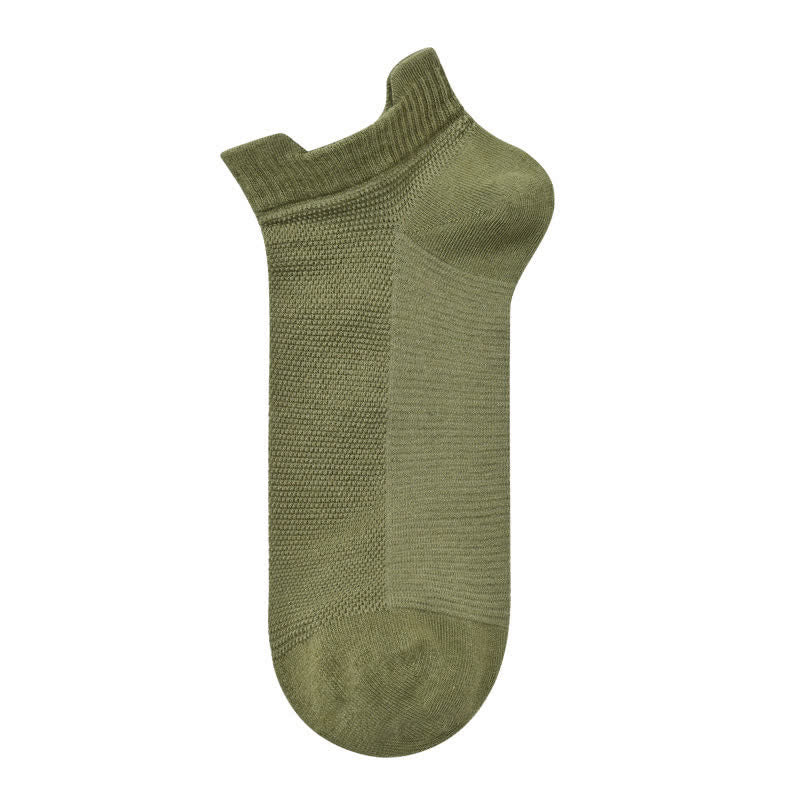Chaussettes courtes respirantes en coton (3 paires) - Vert armée - EU40-45 (US7-12) - image 4