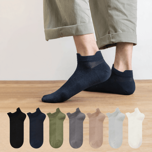 Chaussettes courtes respirantes en coton (3 paires) - Gris foncé + Vert armée + Noir - EU40-45 (US7-12) - image 0