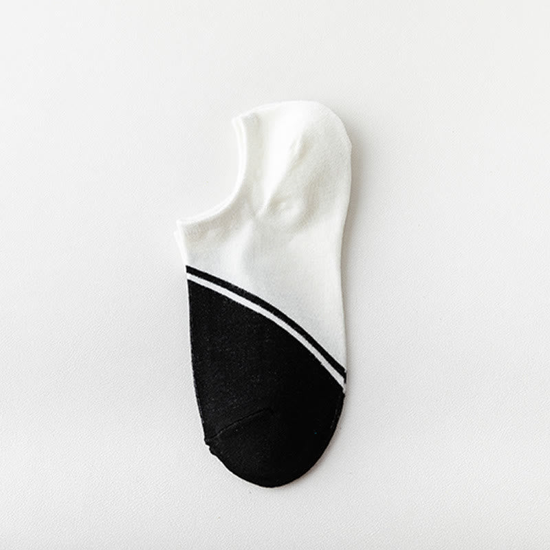 Chaussettes invisibles en bambou bicolore (5 paires) - UN - UE39-44 (US5-10) - image 2