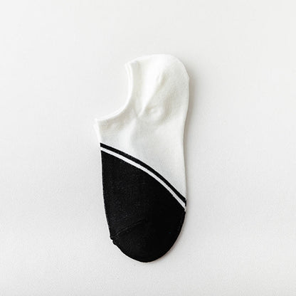 Chaussettes invisibles en bambou bicolore (5 paires) - UN - UE39-44 (US5-10) - image 2