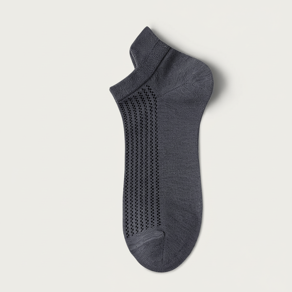 Chaussettes invisibles en maille de bambou (5 paires) - Gris - UE39-44 (US5-10) - image 4