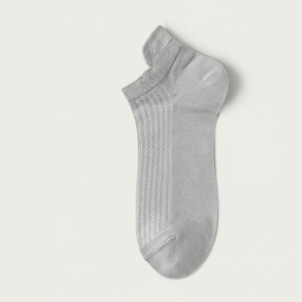 Chaussettes invisibles en maille de bambou (5 paires) - Gris clair - UE39-44 (US5-10) - image 3