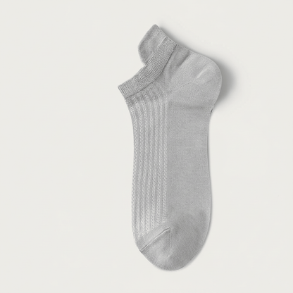 Chaussettes invisibles en maille de bambou (5 paires) - Gris clair - UE39-44 (US5-10) - image 3