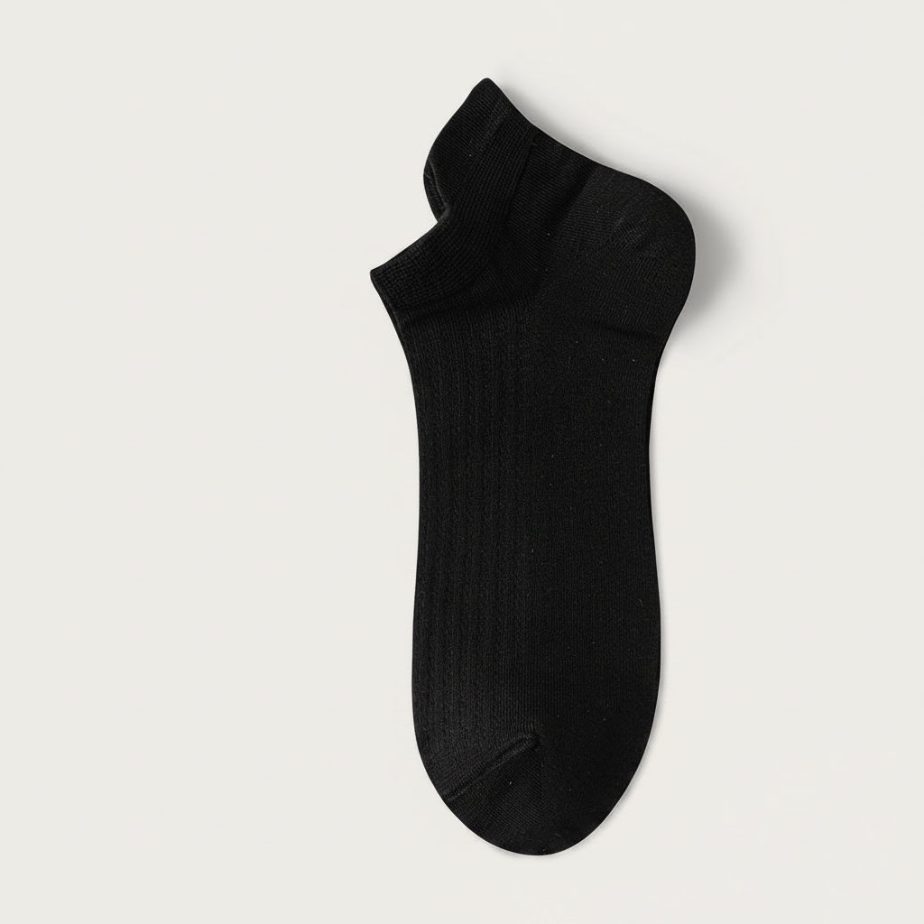 Chaussettes invisibles en maille de bambou (5 paires) - Noir - UE39-44 (US5-10) - image 2