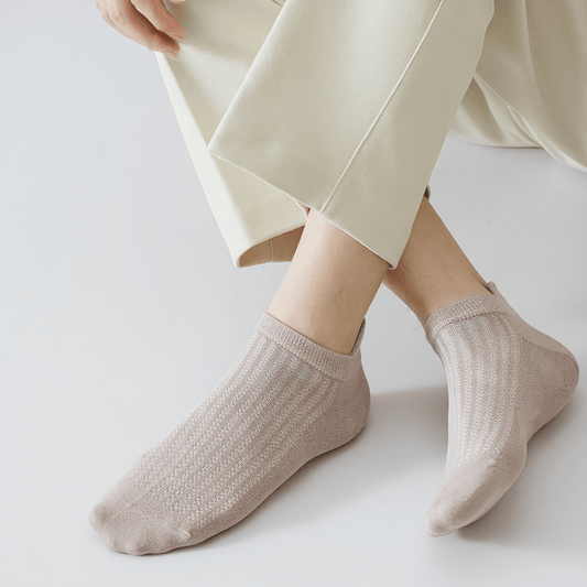 Chaussettes invisibles en maille de bambou (5 paires) - image 0