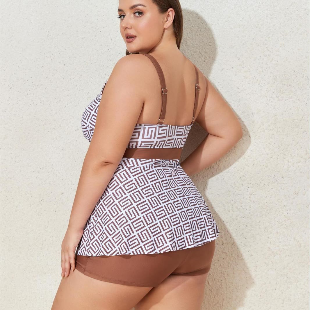 Maillot de bain deux pièces à imprimé géométrique - image 3