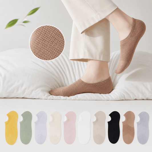 Chaussettes invisibles en bambou (10 paires) - Multicolore - EU36-40(US3-7) - image 0