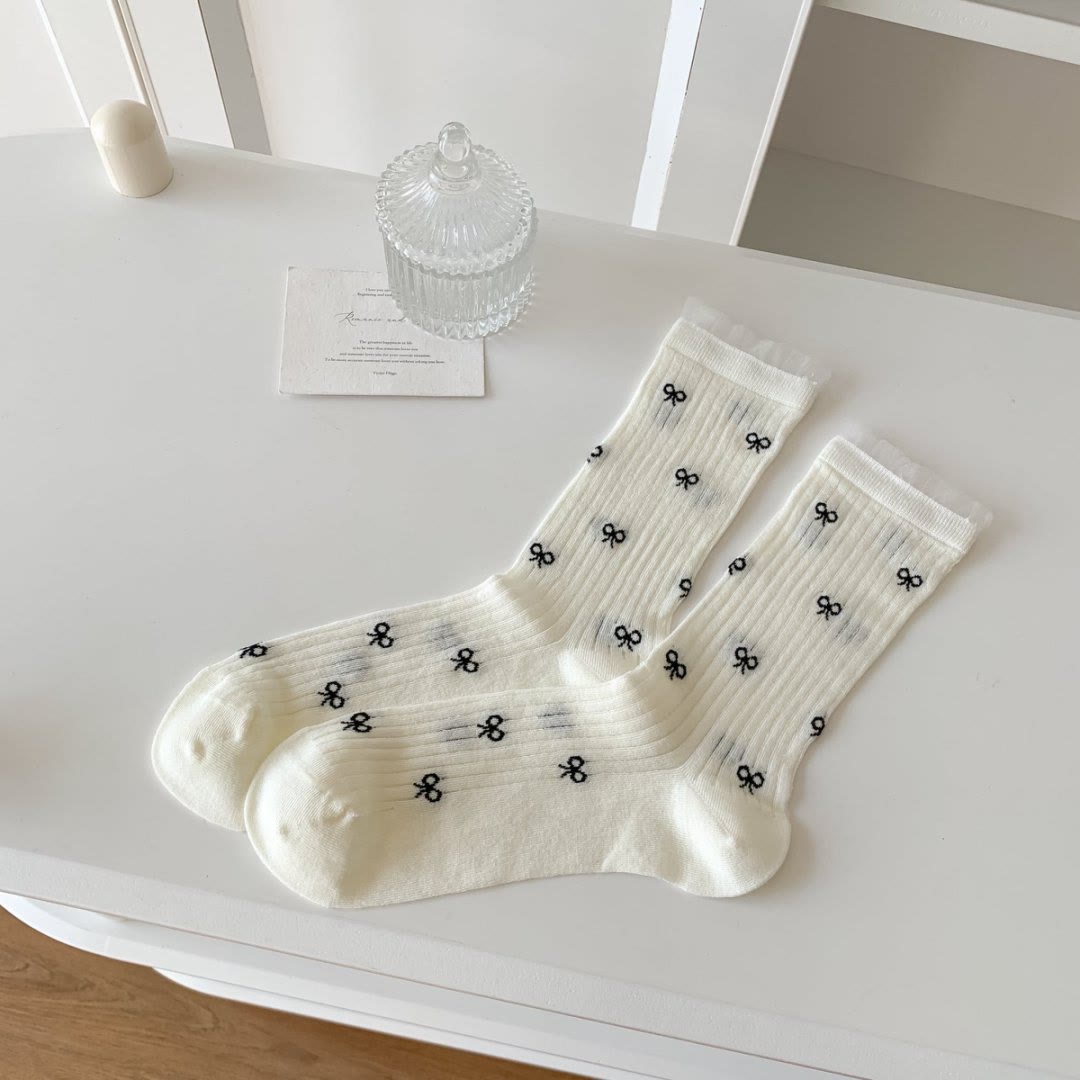 Chaussettes Bow Bamboo Quarter (5 paires) - Blanc - EU36-40(US3-7) - image 5