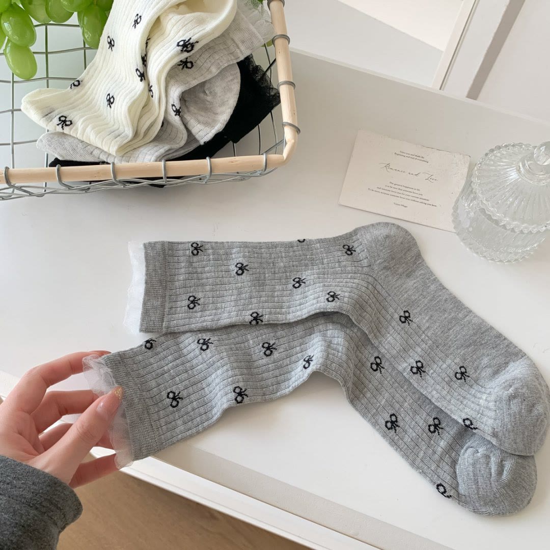 Chaussettes Bow Bamboo Quarter (5 paires) - Gris - EU36-40(US3-7) - image 8