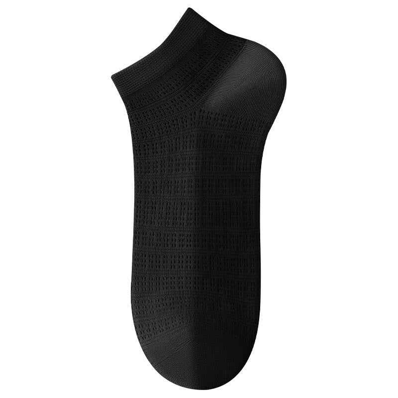 Chaussettes cheville en maille de bambou (5 paires) - Noir - EU36-40(US3-7) - image 2