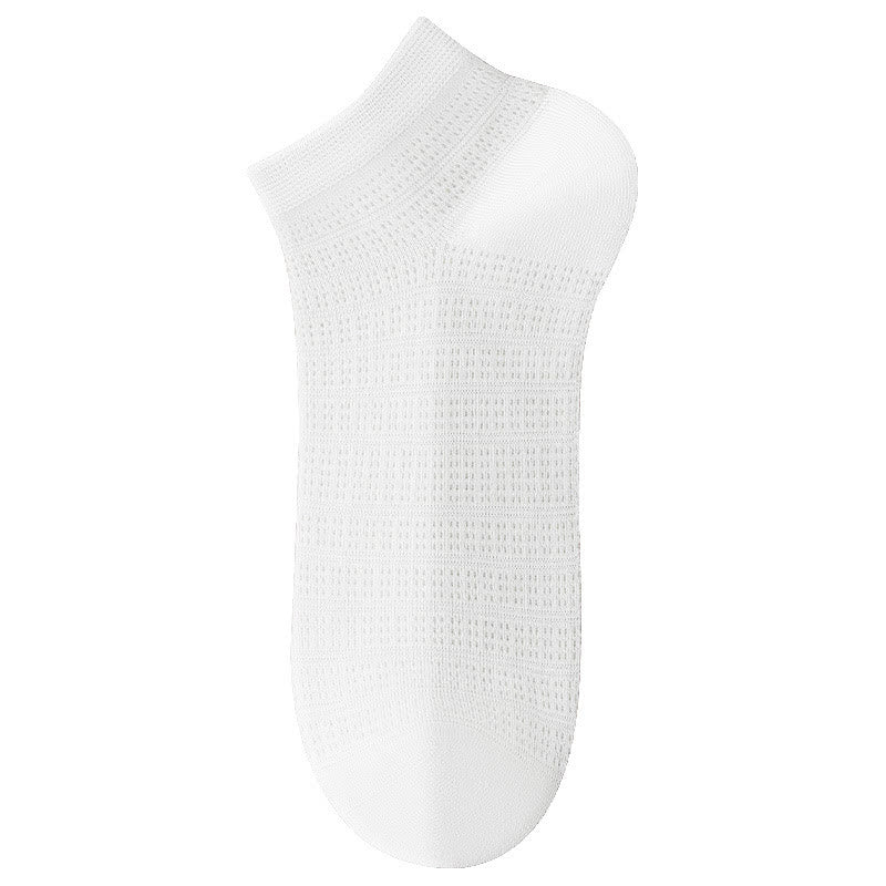 Chaussettes cheville en maille de bambou (5 paires) - Blanc - EU36-40(US3-7) - image 1