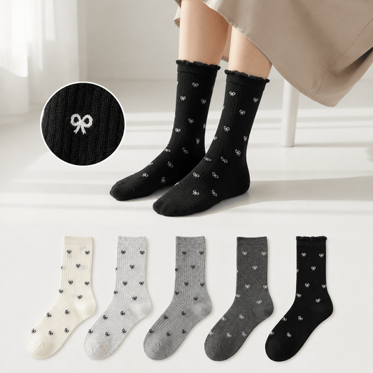 Chaussettes Bow Bamboo Quarter (5 paires) - image 0