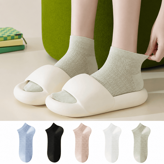 Chaussettes cheville en maille de bambou (5 paires) - Multicolore - EU36-40(US3-7) - image 0