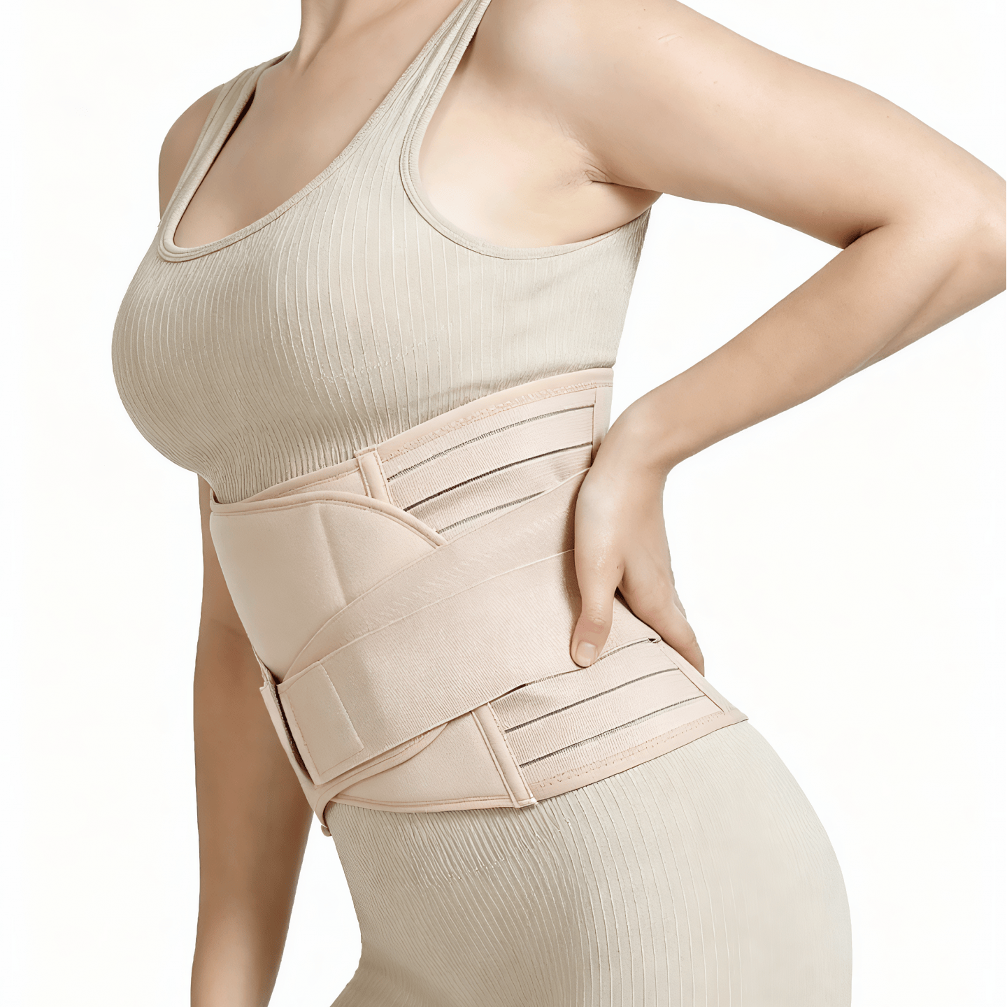 Ceinture de compression à soutien réglable pour la taille - XXL - Nu - image 1