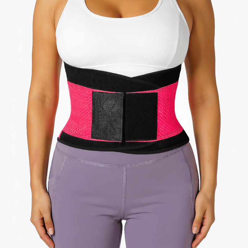 Ceinture lombaire réglable et respirante - XXL - Rose - image 2