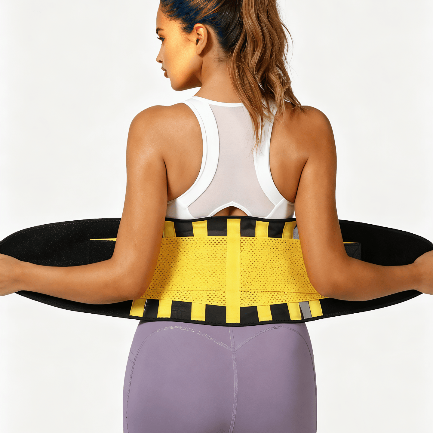 Ceinture lombaire réglable et respirante - XXL - Jaune - image 0