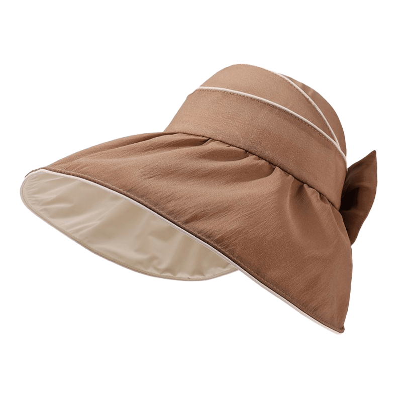 Chapeau de soleil d'extérieur à large bord avec nœud - Brun - One Size - image 9