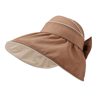 Chapeau de soleil d'extérieur à large bord avec nœud - Brun - One Size - image 9