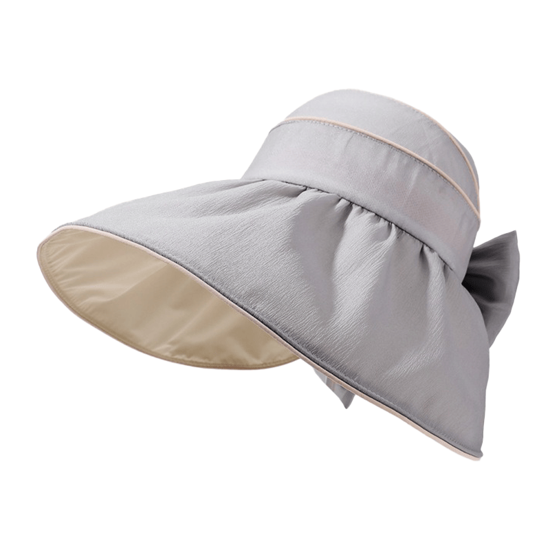 Chapeau de soleil d'extérieur à large bord avec nœud - Gris - One Size - image 7