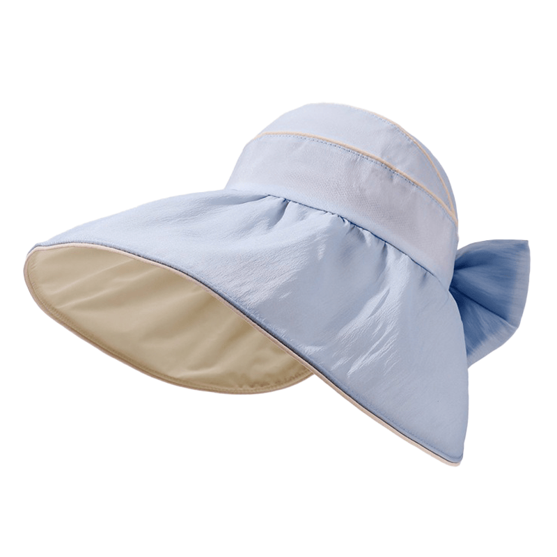 Chapeau de soleil d'extérieur à large bord avec nœud - Bleu - One Size - image 6