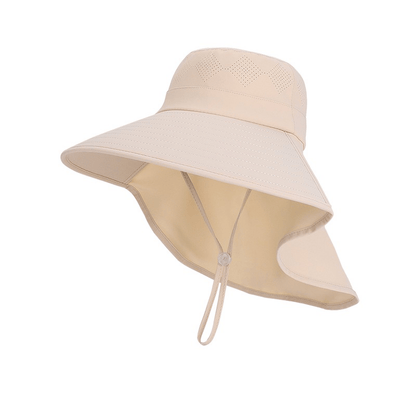 Chapeau de soleil de voyage à large bord et à épaule drapée - Kaki - One Size - image 7