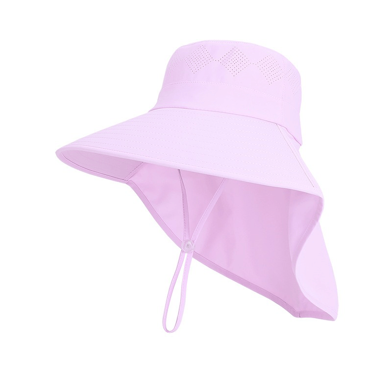 Chapeau de soleil de voyage à large bord et à épaule drapée - Violet - One Size - image 6