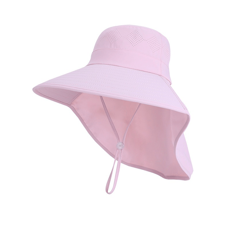 Chapeau de soleil de voyage à large bord et à épaule drapée - Rose - One Size - image 8