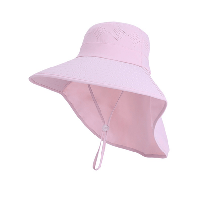 Chapeau de soleil de voyage à large bord et à épaule drapée - Rose - One Size - image 8