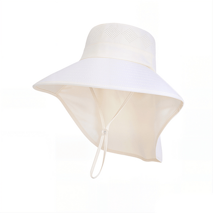 Chapeau de soleil de voyage à large bord et à épaule drapée - Beige - One Size - image 10