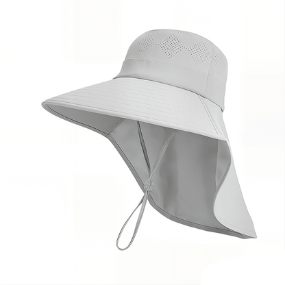Chapeau de soleil de voyage à large bord et à épaule drapée - Gris - One Size - image 12