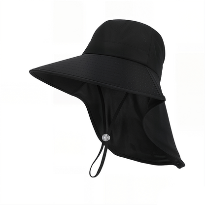 Chapeau de soleil de voyage à large bord et à épaule drapée - Noir - One Size - image 9
