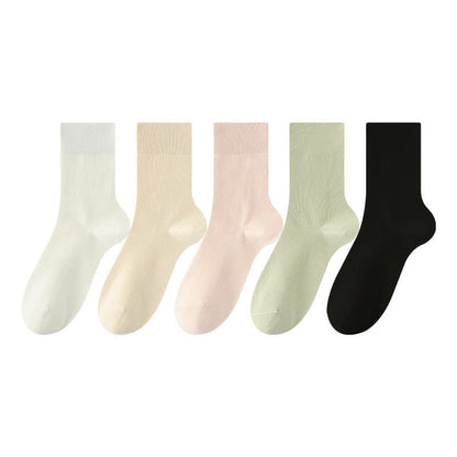Chaussettes hautes larges et douces (5 paires) - Multicolore - EU39-43(US6-9) - image 1
