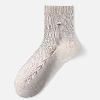 Chaussettes courtes respirantes en soie (3 paires) - Gris clair - UE39‑43(US6‑9) - image 1