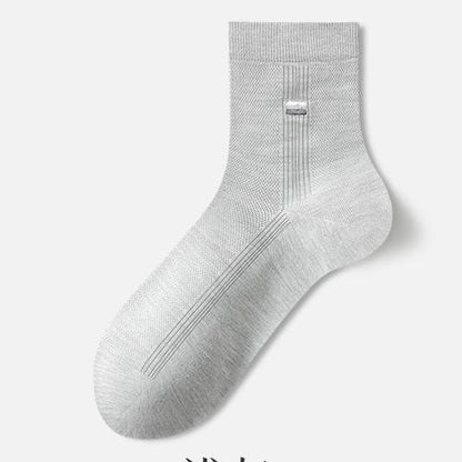 Chaussettes courtes respirantes en soie (3 paires) - Gris - UE39‑43(US6‑9) - image 5