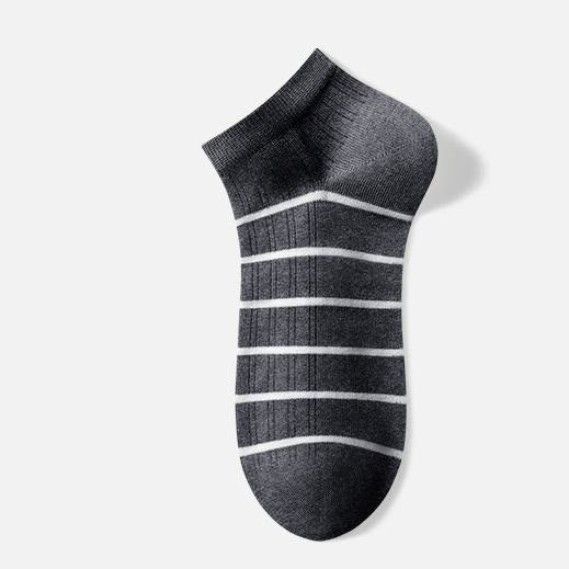 Chaussettes rayées en coton (5 paires) - Gris foncé - EU39-44(US6-10) - image 5