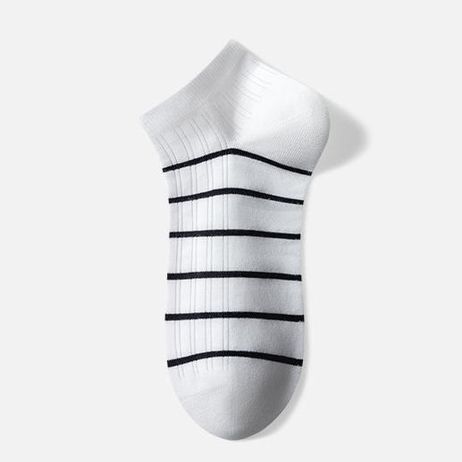 Chaussettes rayées en coton (5 paires) - Blanc - EU39-44(US6-10) - image 2