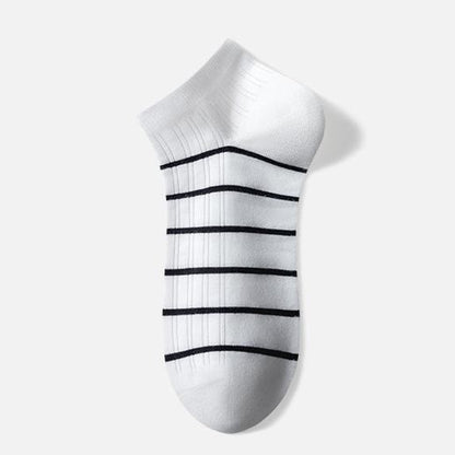 Chaussettes rayées en coton (5 paires) - Blanc - EU39-44(US6-10) - image 2