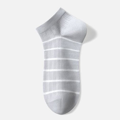 Chaussettes rayées en coton (5 paires) - Gris clair - EU39-44(US6-10) - image 3
