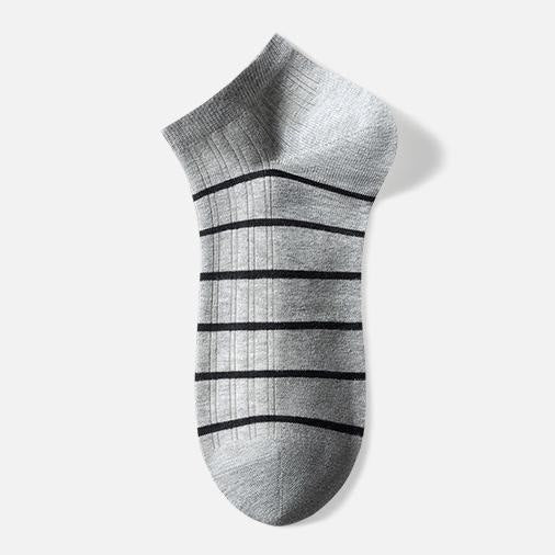 Chaussettes rayées en coton (5 paires) - Gris - EU39-44(US6-10) - image 8