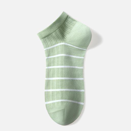 Chaussettes rayées en coton (5 paires) - Vert - EU39-44(US6-10) - image 4