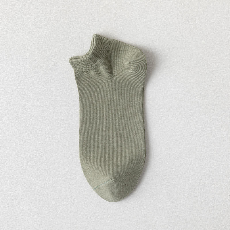 Chaussettes basses en coton doux (5 paires) - Vert - EU39-44(US6-10) - image 3
