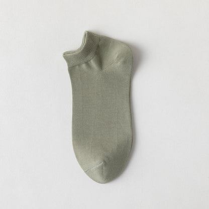 Chaussettes basses en coton doux (5 paires) - Vert - EU39-44(US6-10) - image 3